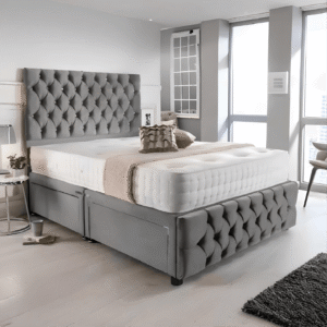 Amsterdam Chesterfield Crushed Velvet Bed