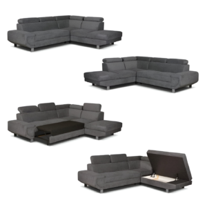 Artic Corner Fabric Sofa Bed Storage