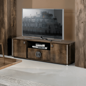 Athen Italian TV Cabinet High Gloss Rovere Monte