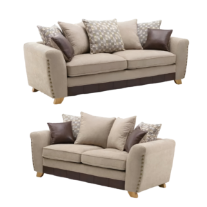 BOMBAY 3 + 2 FABRIC SOFA SET – BEIGE