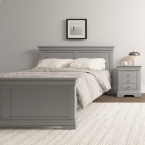 Bordeaux 5' Kingsize Bed High Foot End (Pebble Grey Colour)