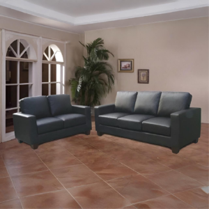 BUDGET QUALITY PU FAUX LEATHER BOX SOFA SET