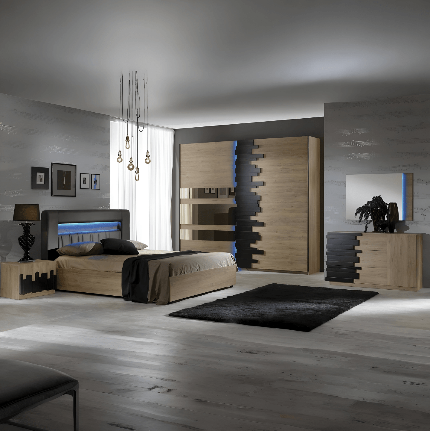 Beautiful MOZART Italian Bedroom Set LARGE SLIDING WARDROBE Contemporary Modern Design