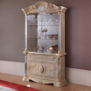 Betty 2 Door Vitrine (Beige/Onyx) Display Unit Ben Company