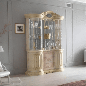 Betty 3 Door Vitrine (Beige/Onyx) Display Unit