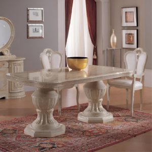 Betty Onyx and Gold Finish Italian Dining Table + 6 Chairs