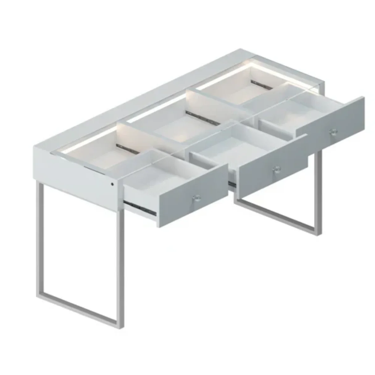 Billie Professional Vanity Desk with 3 Storage Drawers & Built-in LED Lighting - Image 3