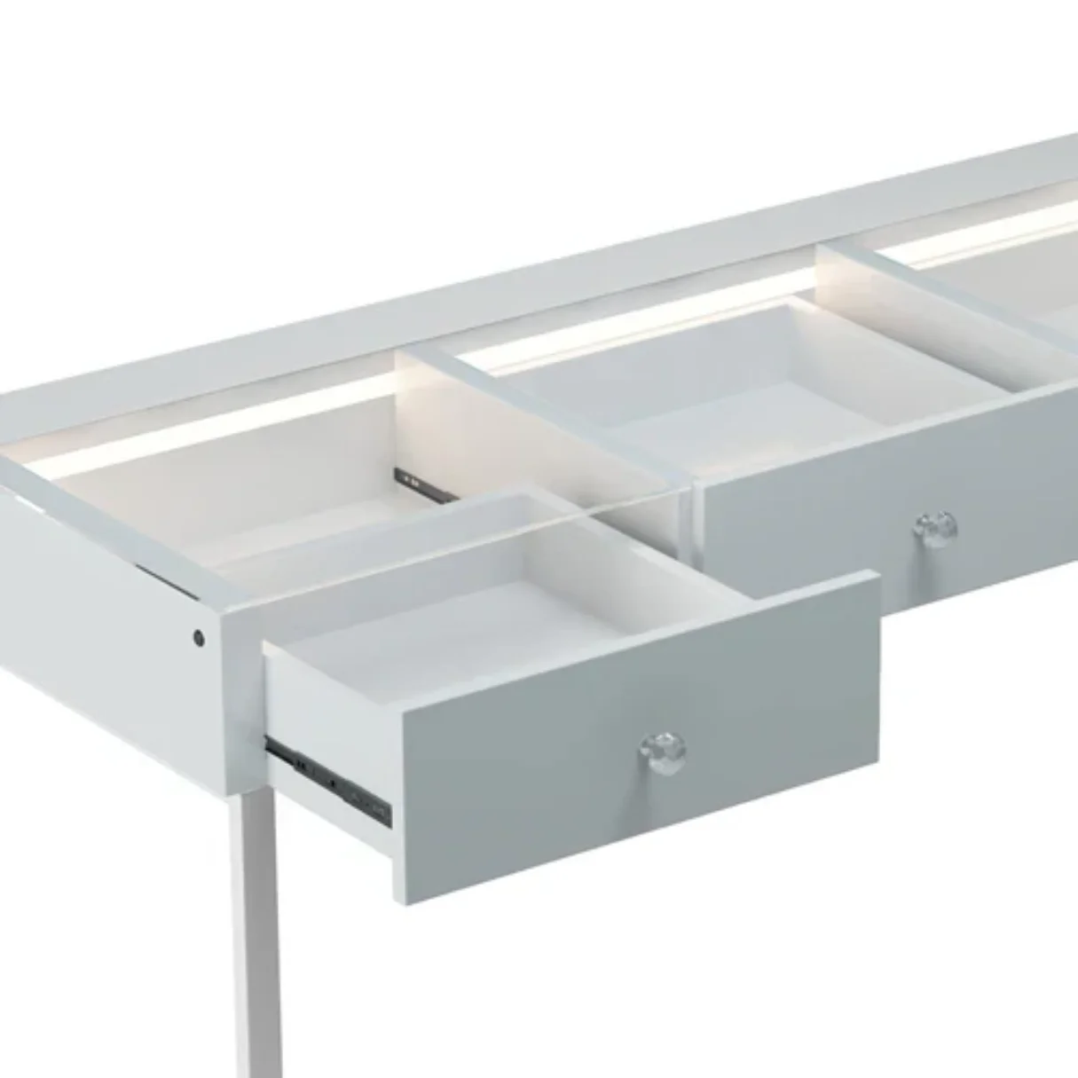Billie Professional Vanity Desk with 3 Storage Drawers & Built-in LED Lighting - Image 4