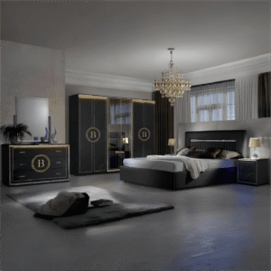 Billionaire Italian High Gloss 6 Doors With LED Bedroom Set