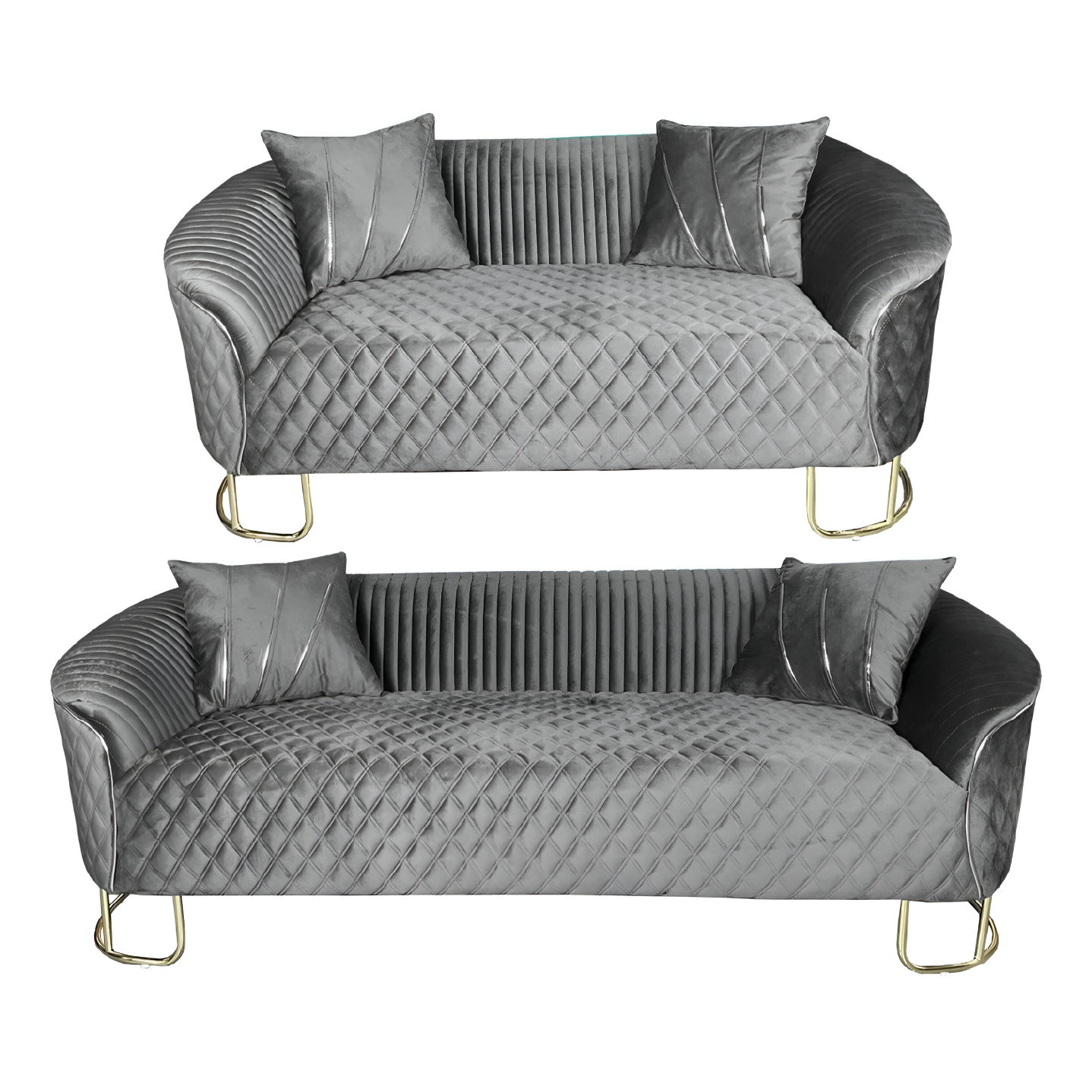 CHELSEA 3+2 FABRIC SOFA SET – GREY