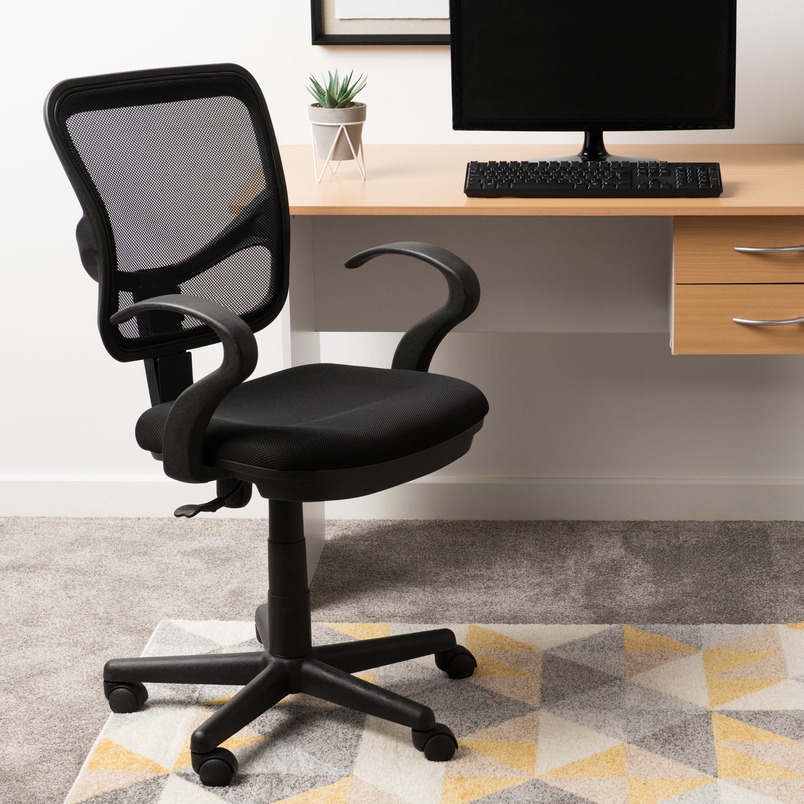 Clifton Black Computer Chair With Arm - Image 2