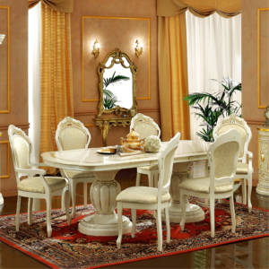 Camel Group Leonardo Ivory and Gold Finish Dining Armchair