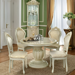 Camel Group Leonardo Ivory and Gold Finish Dining Chair