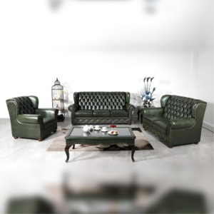Chesterfield Leather Sofa Set