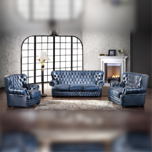 Chesterfield Sofa Blue Leather