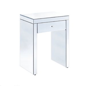 Clear Mirrored 1 Drawer Bedside