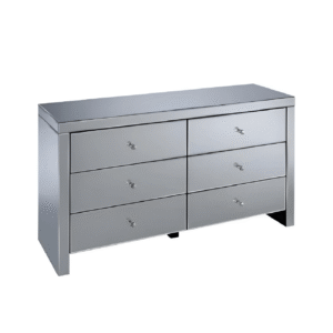 Clear Mirrored 6 Drawer Sideboard