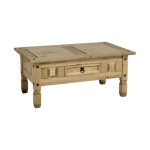 Corona 1 Drawer Coffee Table in Distressed Waxed Pine
