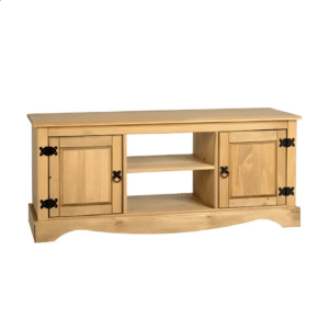 Corona 2 Door 1 Shelf Flat Screen TV Unit in Distressed Waxed Pine