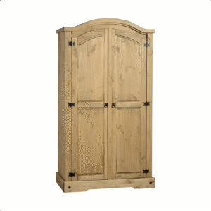 Corona 2 Door Wardrobe in Distressed Waxed Pine