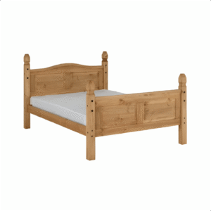 Corona 4'6" Bed High Foot End Distressed Waxed Pine