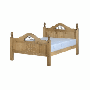 Corona Scroll 4'6" Bed High Foot End in Distressed Waxed Pine