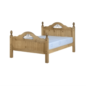 Corona Scroll 4'6" Bed High Foot End in Distressed Waxed Pine