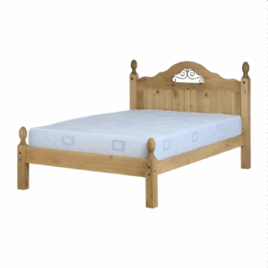 Corona Scroll 4'6" Bed Low Foot End in Distressed Waxed Pine