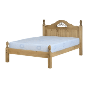 Corona Scroll 4'6" Bed Low Foot End in Distressed Waxed Pine