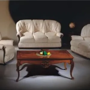 Cream Fabric Sofa Set