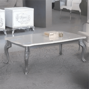 Daneila Italian High Gloss Coffee Table White-Silver Ben Company