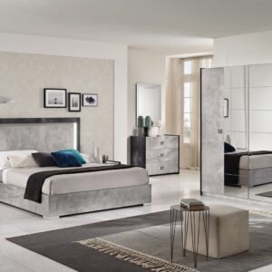 San Martino Modern Design Debora Italian 4 Door Wardrobe LED Bedroom Set