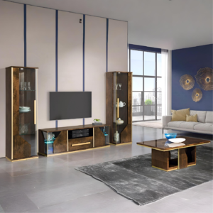 Desiree Italian TV Cabinet Bronze-Gold Living Room From H2O Italia