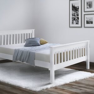 Devon Pine High Footend White Wooden Frame (All Sizes Available)