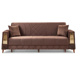 Dream Turkish Sofa Bed Strong Storage Base - Brown/Gold