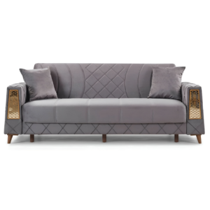 Dream Turkish Sofa Bed Strong Storage Base - Grey/Gold