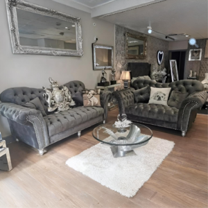 Elegance Soft Plush Velvet (Dark Grey) 3+2 Suite