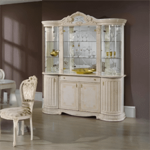 Elizabeth Beige Marble Italian Large 4Doors Vitrine (H2O Design)