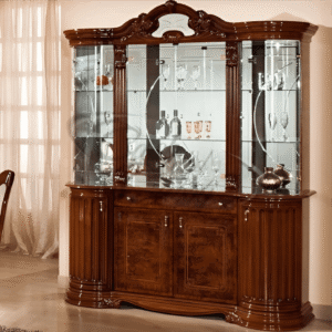 Elizabeth Walnut Radica Italian Large 4 Doors Vitrine (H2O Design)