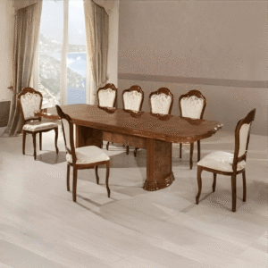 Elizabeth Walnut Radica Italian Rectangular (H2O Design) Extending Dining Table Only