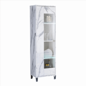 Elizabeth Walnut Radica Italian Right Side 1 Door Vitrine (H2O Design)