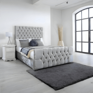 Florida Chesterfield Crushed Velvet Fabric Bed Frames ALL SIZES AVAILABLE