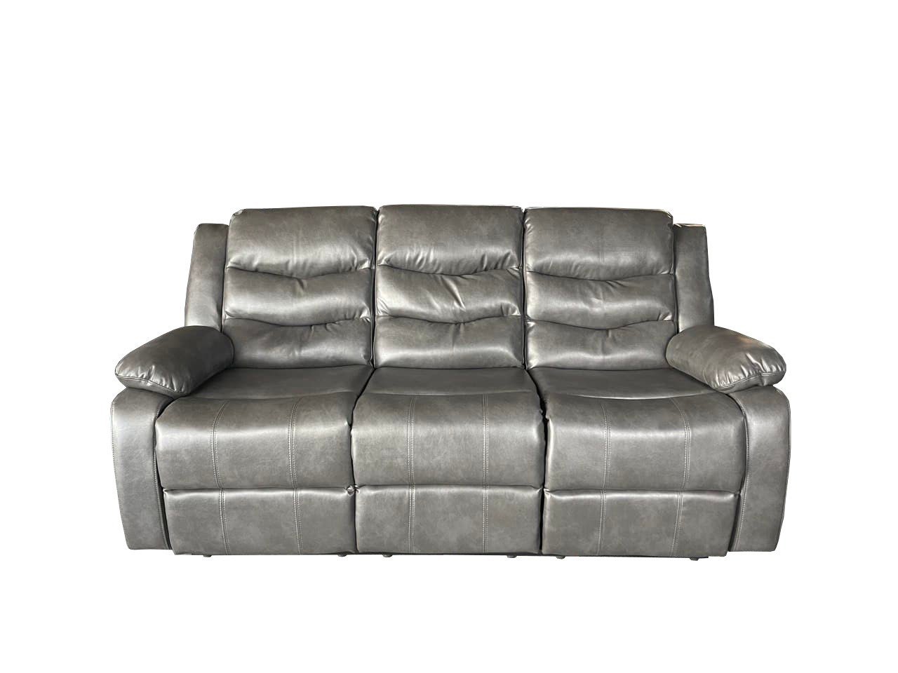 Roma 3+2 Recliner High Quality AIR LEATHER – Grey - Image 4