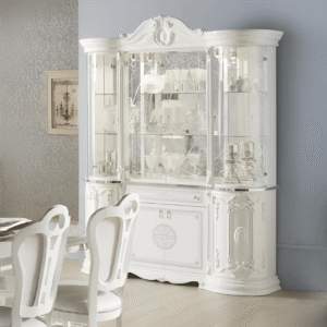 GRETA – CLASSIC ITALIAN 4 DOOR DISPLAY CABINET - WHITE HIGH GLOSS
