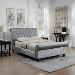 Galway Chesterfield Crushed Velvet Fabric Bed Frames ALL SIZES AVAILABLE