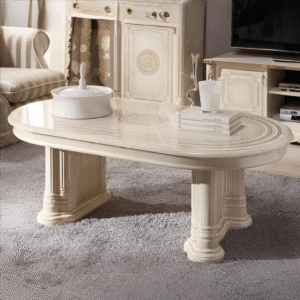 Greta Italian Coffee Table – High Gloss Cream and Gold Tuttomobili