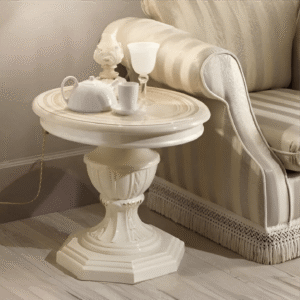 Greta Italian Lamp Table– High Gloss Cream and Gold Tuttomobili