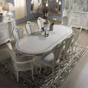 Greta Italian Large Ext Dining Table + 6 Chairs set