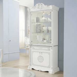 Greta – 2 Door Italian Display Cabinet – High Gloss White