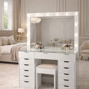 Hollywood Dresser Set With13 Drawer With LED Hollywood Mirror